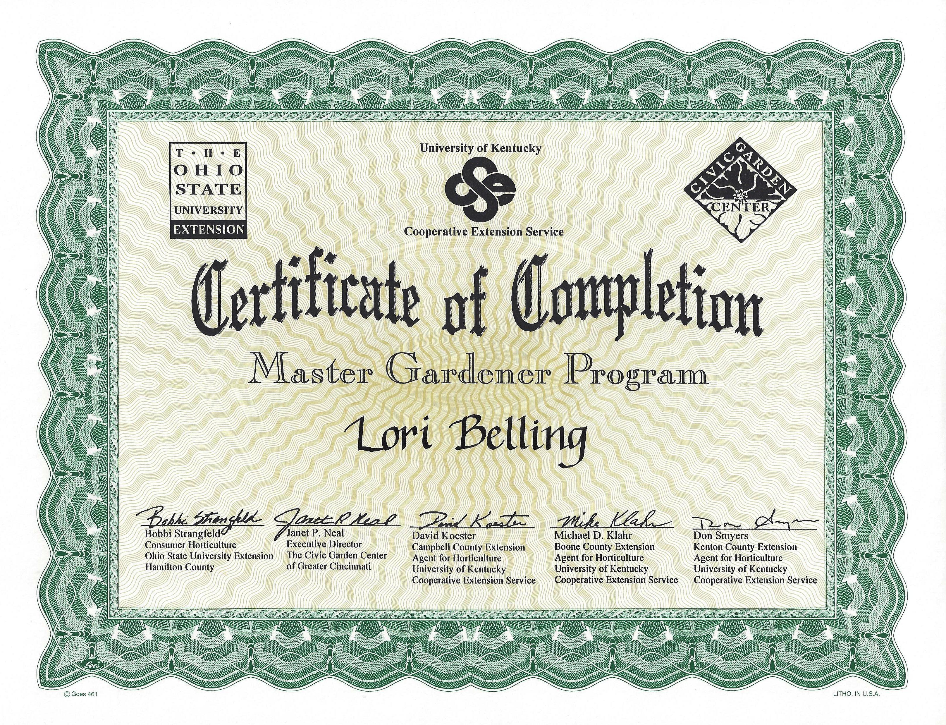 Outstanding Gardener Award Printable Certificate